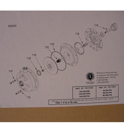 Ebara Sealkit CDX kool keramiek NBR