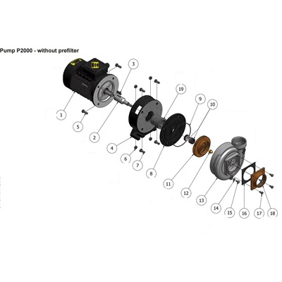 Onderdeel tekening Pahlen P2000 zonder voorfilter