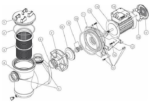 Zwembadpomp onderdelen